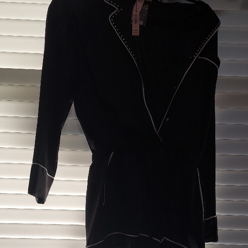 Elegant Black Dress with White Accents
